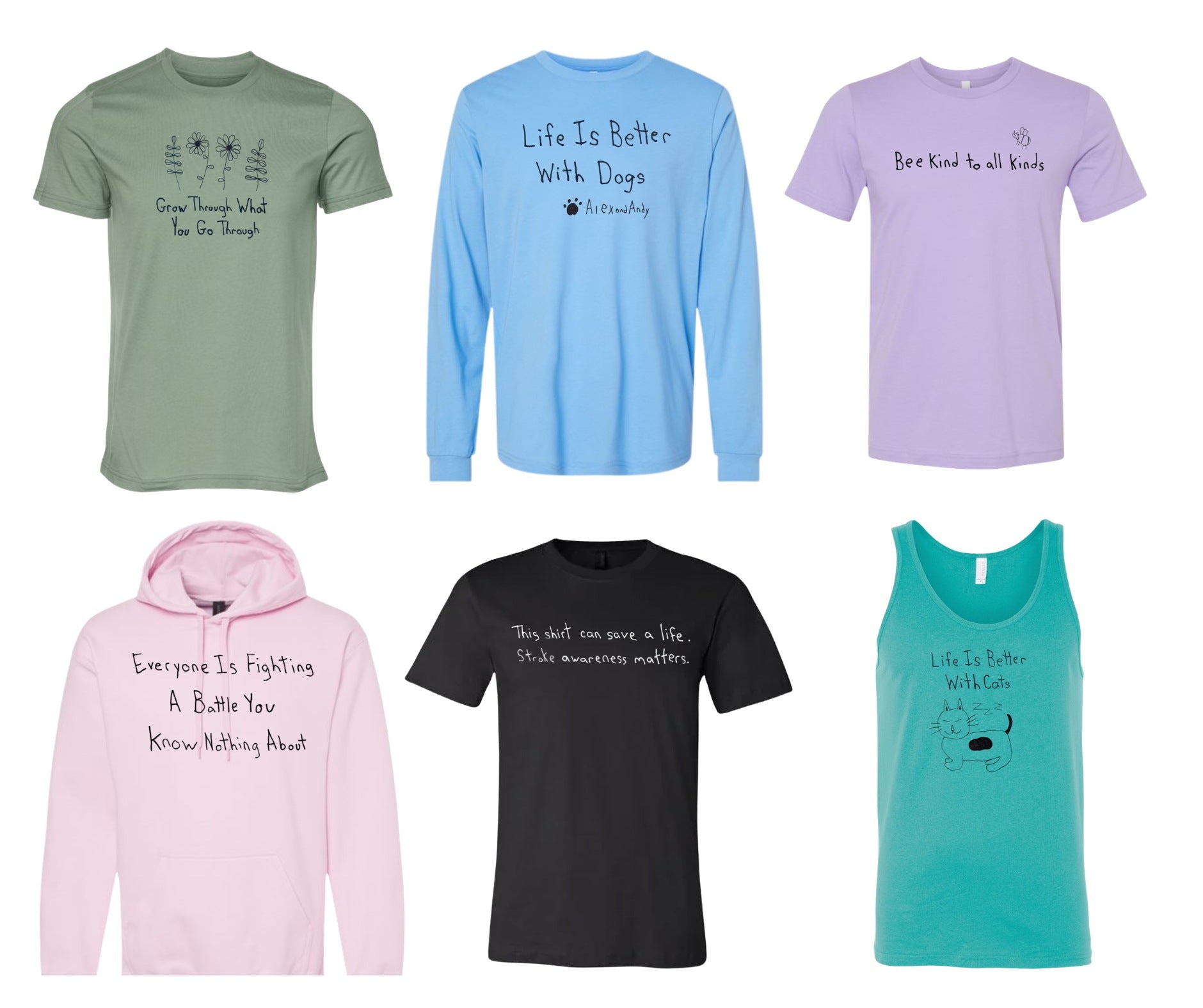 Uncle Andy's meaningful shirts are meant to inspire and uplift.