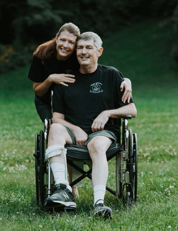 Uncle Andy poses with his sister Amy.