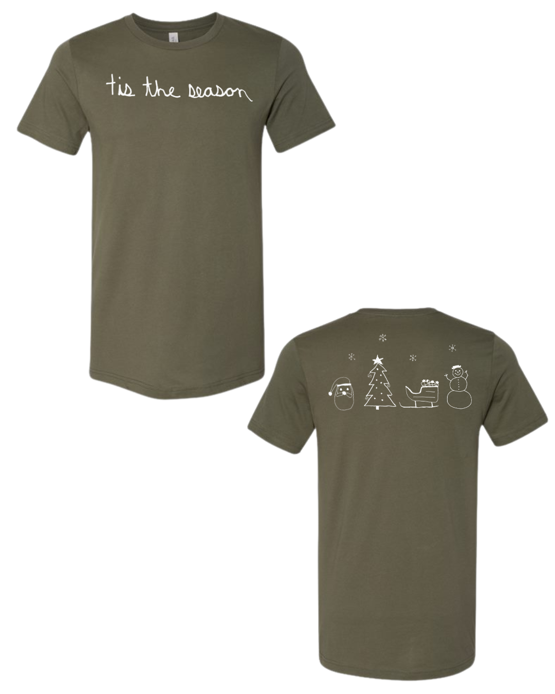 Christmas Tis The Season Short Sleeve Shirts Drawn By Uncle Andy - Two Sided - Cotton - Unisex