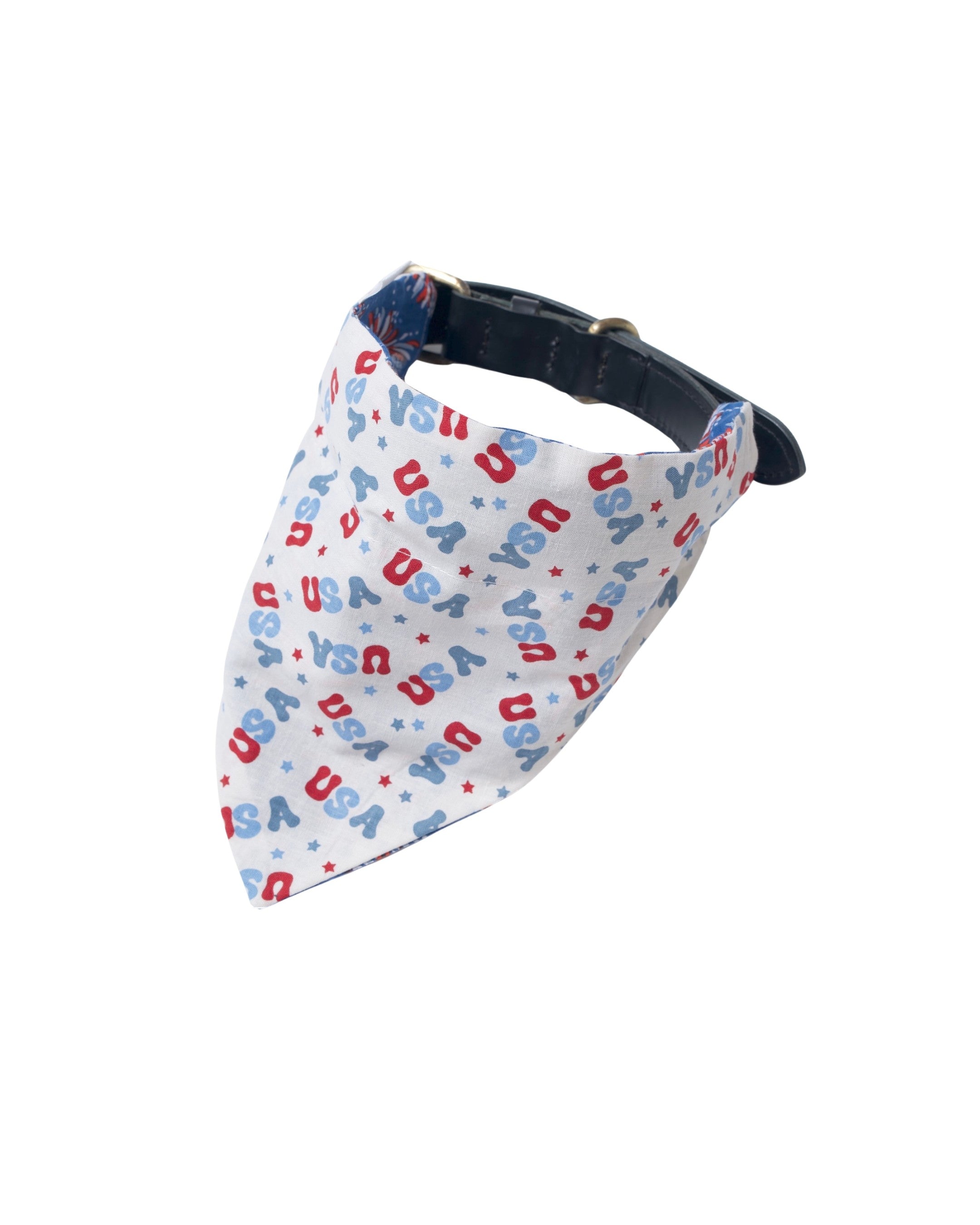 Fourth Of July Pet Bandanas - 100% Cotton - Slide On The Collar And Tie On - Washable