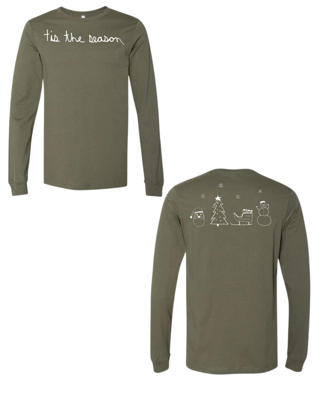 Christmas Tis The Season Long Sleeve Shirts Drawn By Uncle Andy - Two Sided - Cotton - Unisex