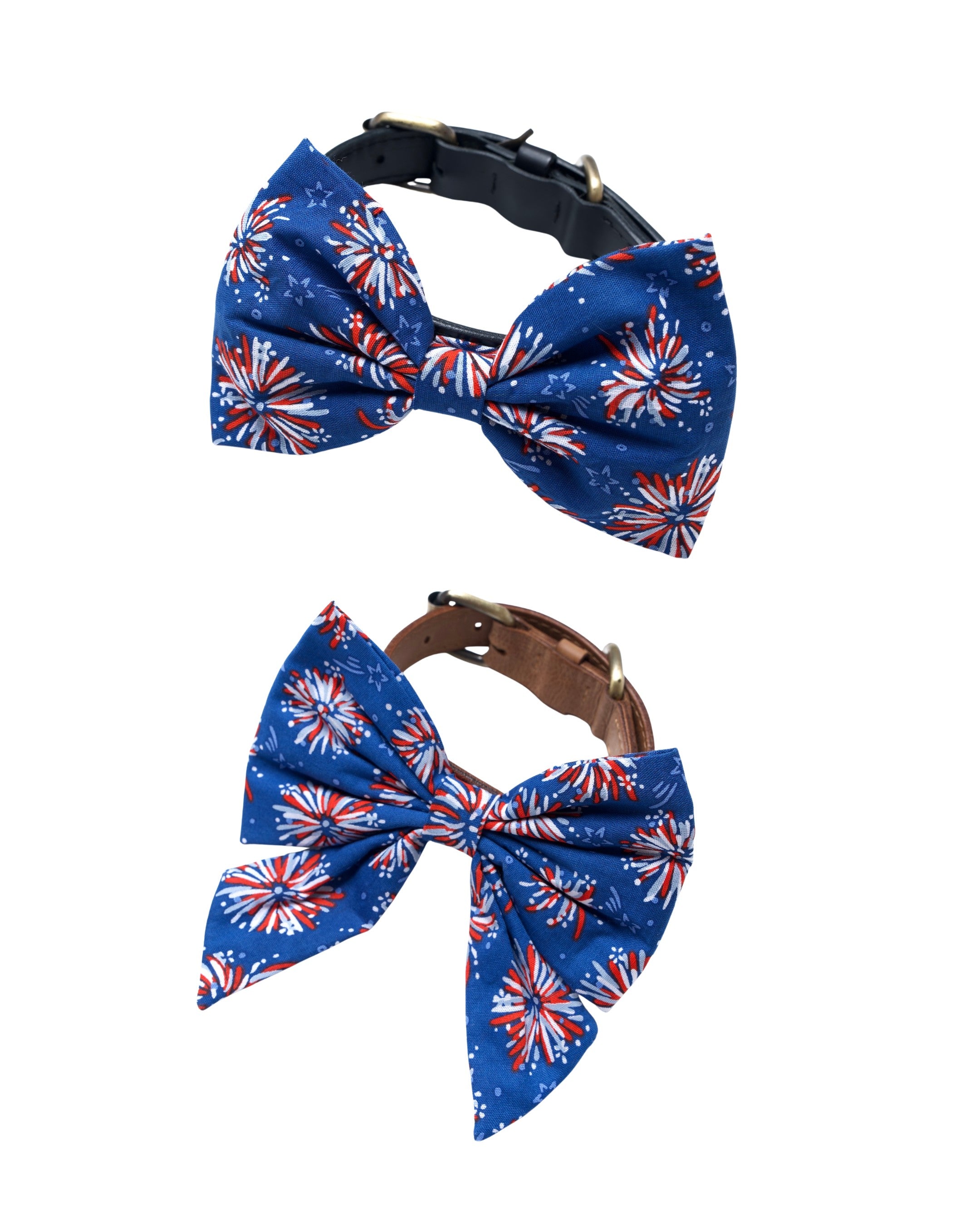 Fourth Of July Slide On The Collar Pet Bow Ties - Cotton - Washable