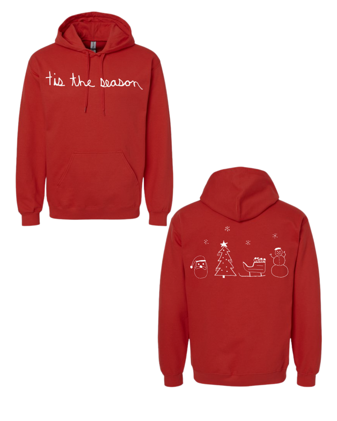 Christmas Tis The Season Hoodie Sweatshirts Drawn By Uncle Andy - Two Sided - Cotton - Unisex