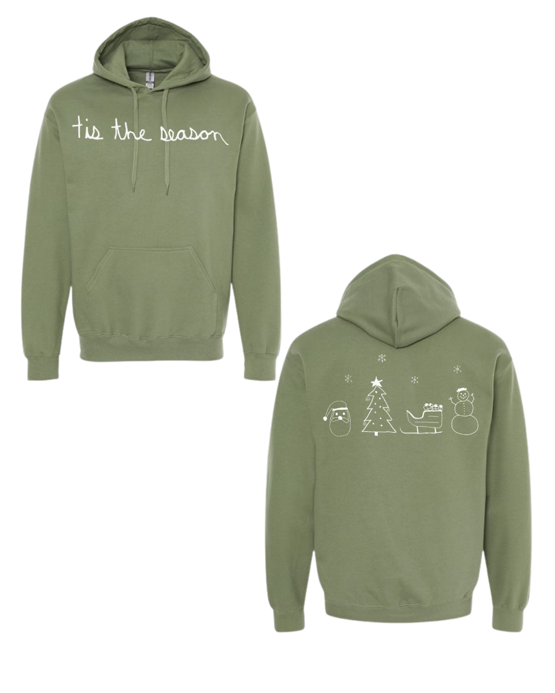 Christmas Tis The Season Hoodie Sweatshirts Drawn By Uncle Andy - Two Sided - Cotton - Unisex