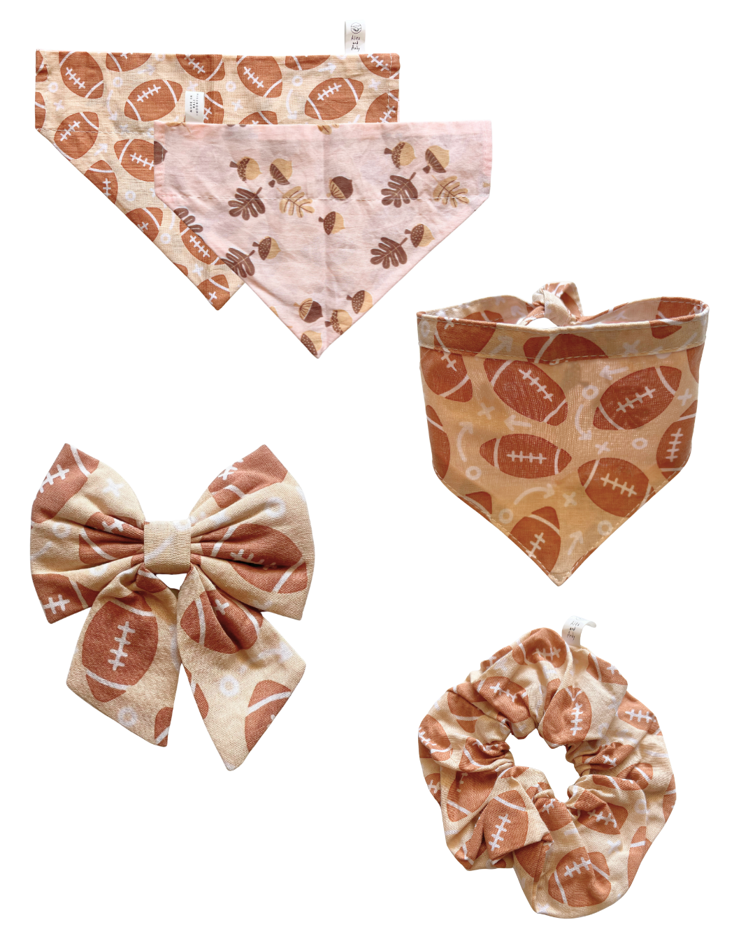 Halloween & Fall Matching Hair Scrunchies - 100% Cotton - Washable - Oversized