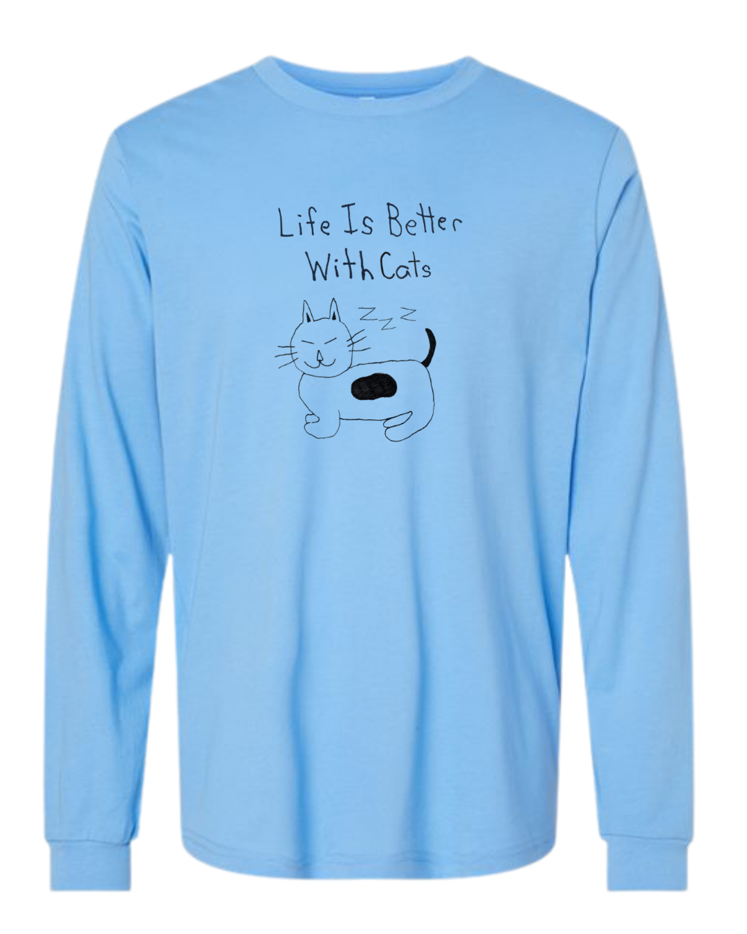 Life Is Better With Cats Long Sleeves - Drawn By Uncle Andy - Unisex - Cotton - Made With Love