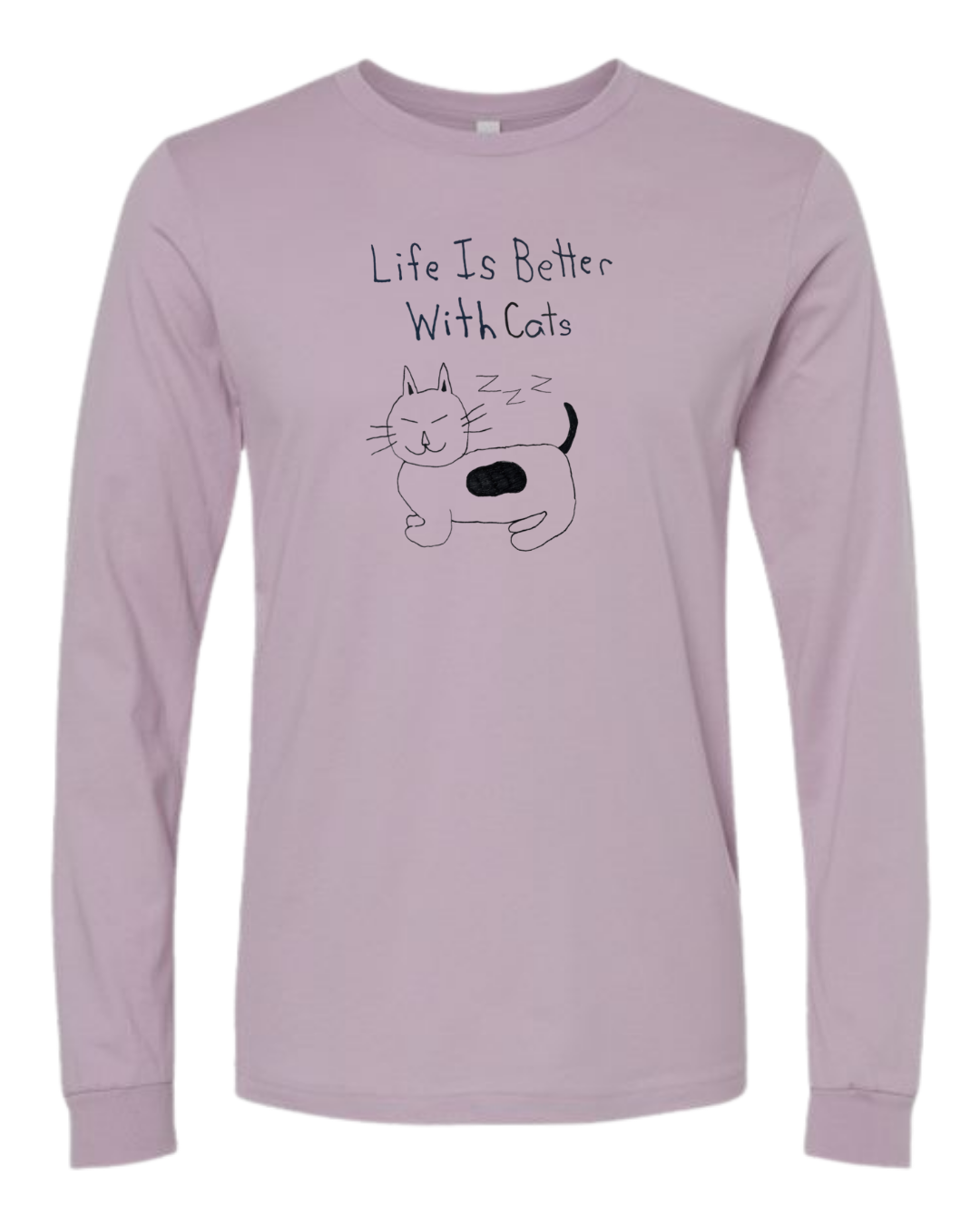 Life Is Better With Cats Long Sleeves - Drawn By Uncle Andy - Unisex - Cotton - Made With Love