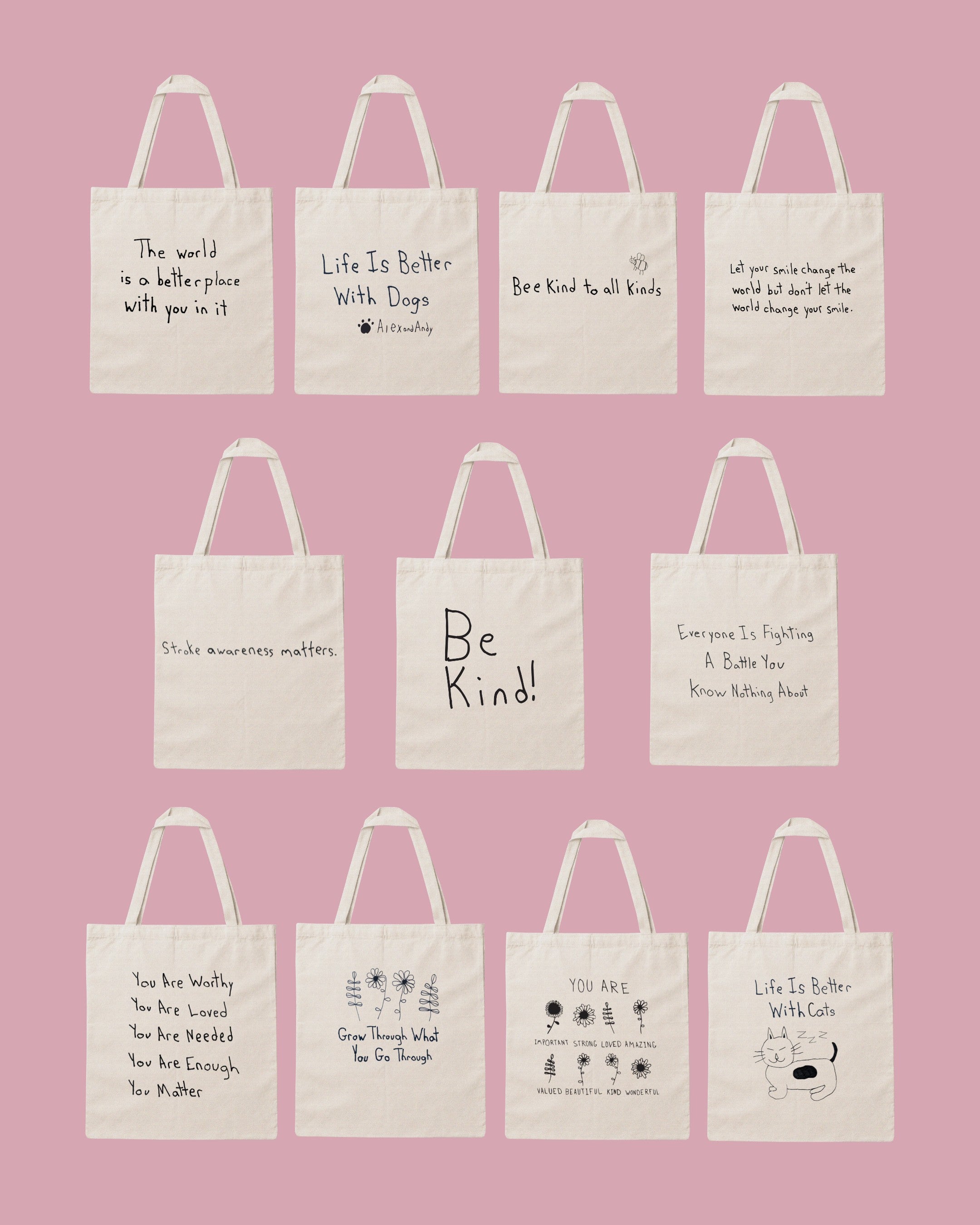Tote Bags Drawn By Uncle Andy