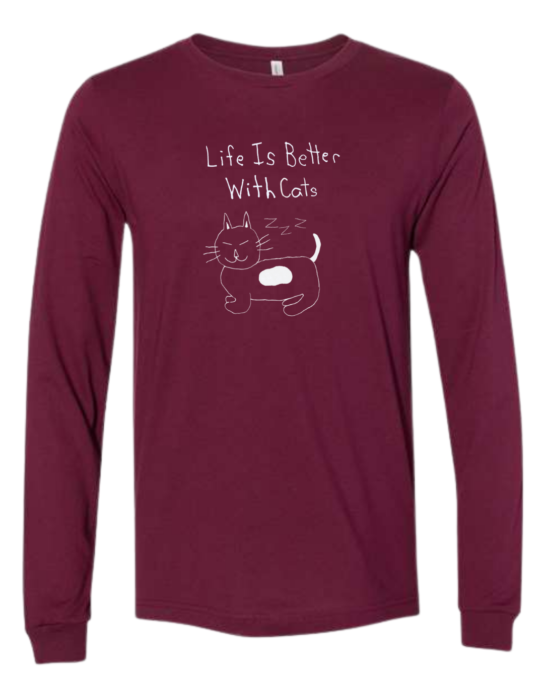 Life Is Better With Cats Long Sleeves - Drawn By Uncle Andy - Unisex - Cotton - Made With Love