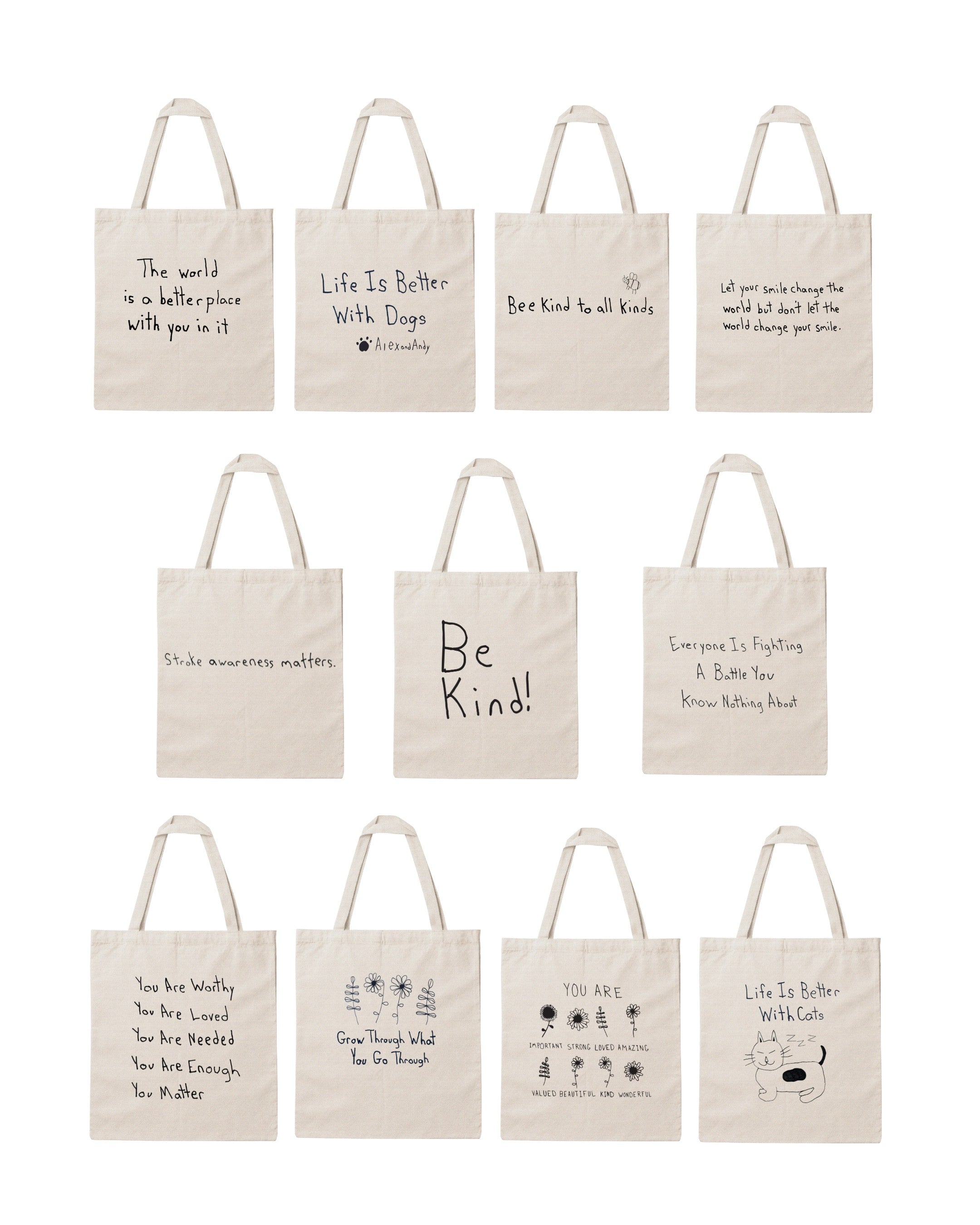 Tote Bags Drawn By Uncle Andy