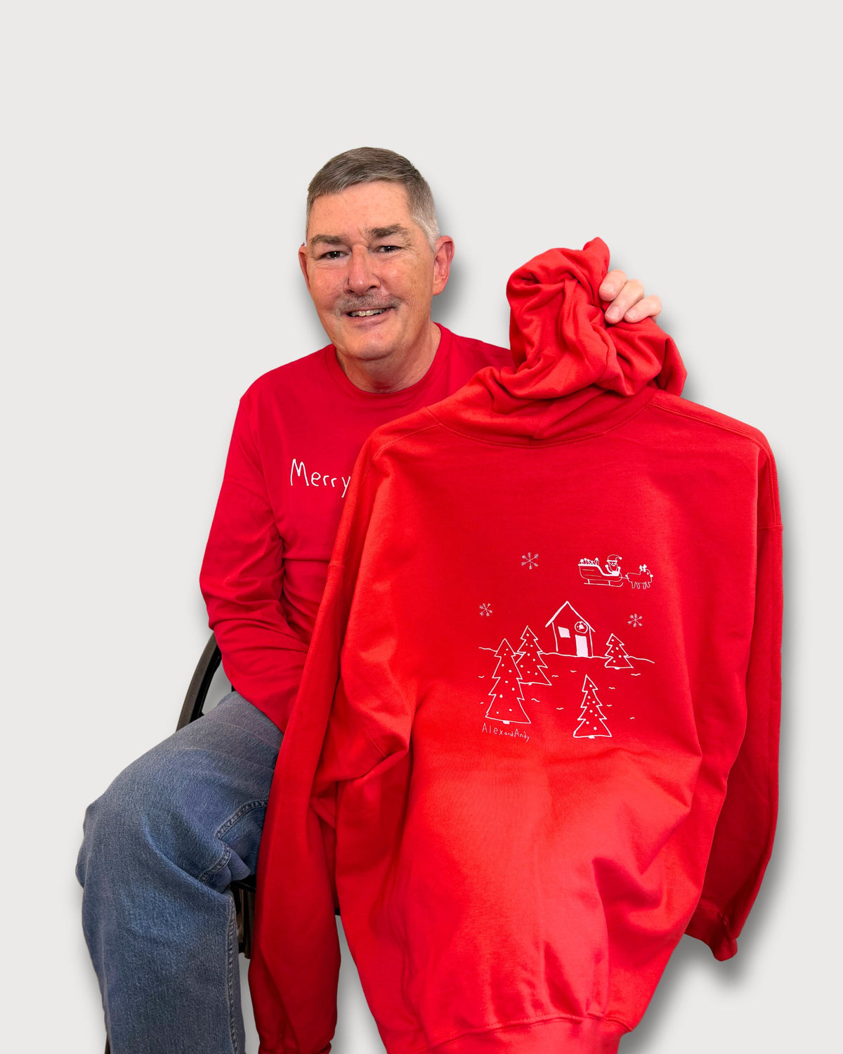 Christmas Hoodie Sweatshirt Drawn By Uncle Andy