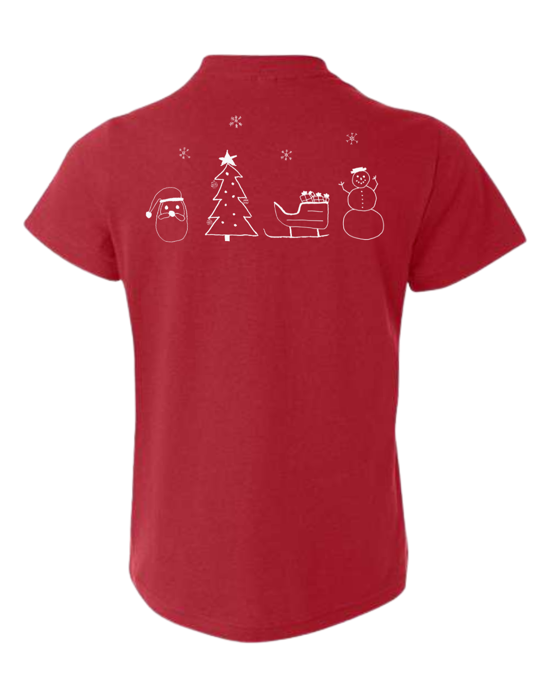 Youth Christmas Tis The Season Short Sleeve Shirts - Drawn By Uncle Andy - Two Sided - Youth Small Through XL