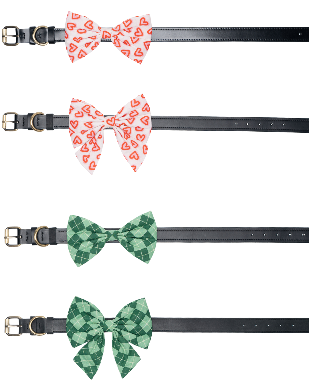 Valentine's Day And St. Patrick's Day Slide On The Collar Pet Bow Ties - Cotton - Washable