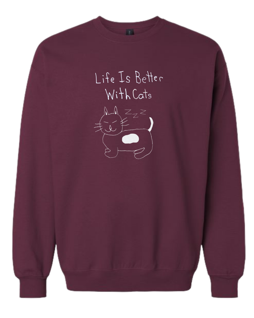 Life Is Better With Cats Crewnecks - Drawn By Uncle Andy - Unisex - Cotton - Made With Love