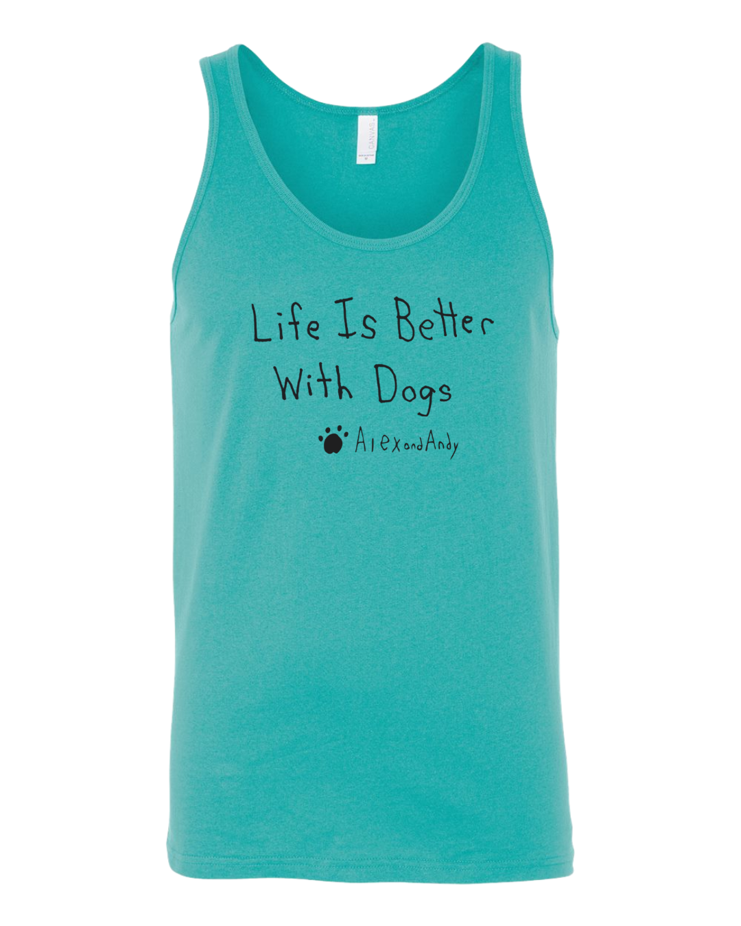 Life Is Better with Dogs Tank Top Drawn By Uncle Andy