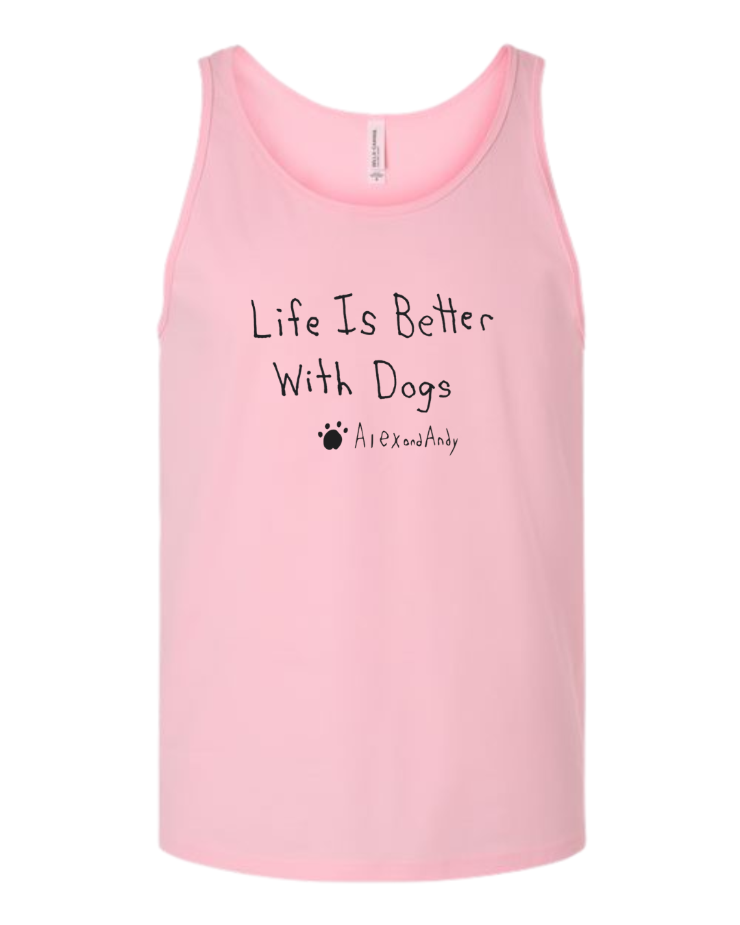 Life Is Better with Dogs Tank Top Drawn By Uncle Andy