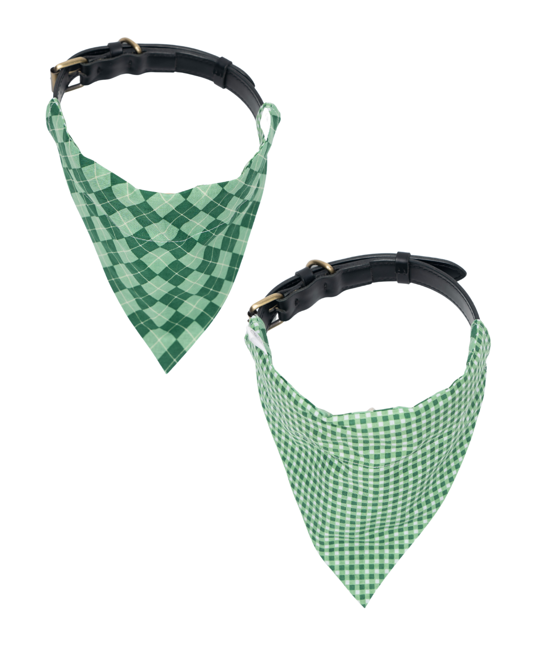 St. Patrick's Day And Valentine's Day Reversible Pet Bandanas - 100% Cotton - Slide On The Collar And Tie On - Washable