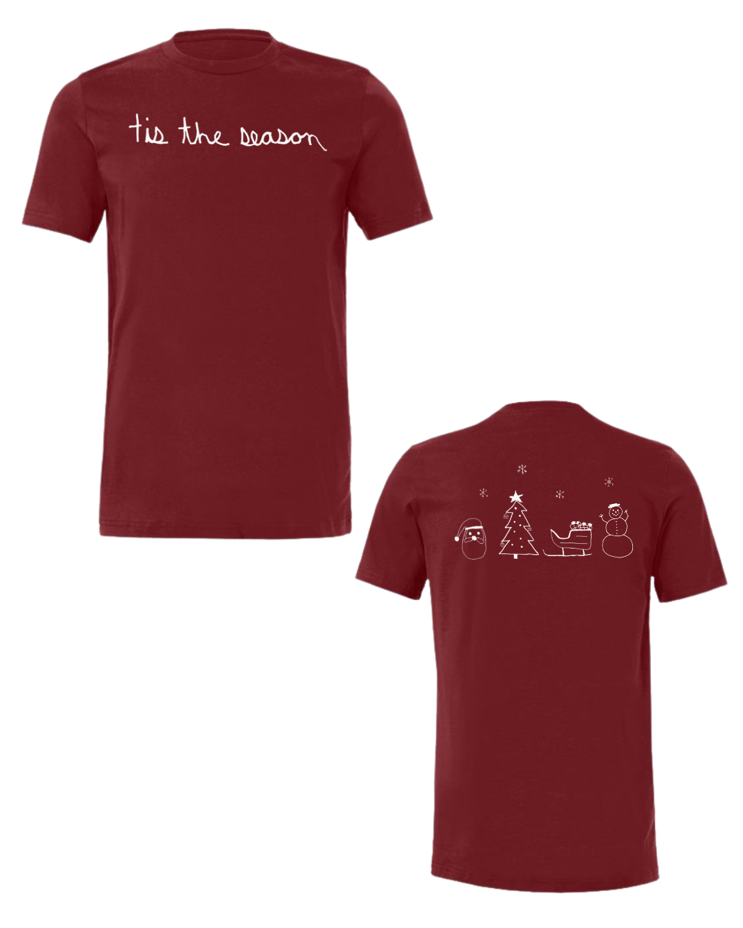 Christmas Tis The Season Short Sleeve Shirts Drawn By Uncle Andy - Two Sided - Cotton - Unisex