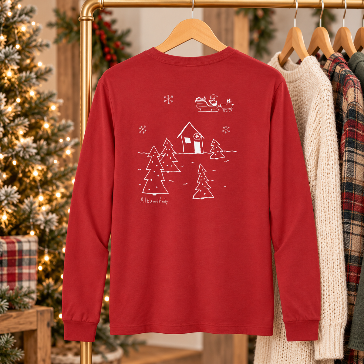 Christmas Long Sleeve Shirt Drawn By Uncle Andy