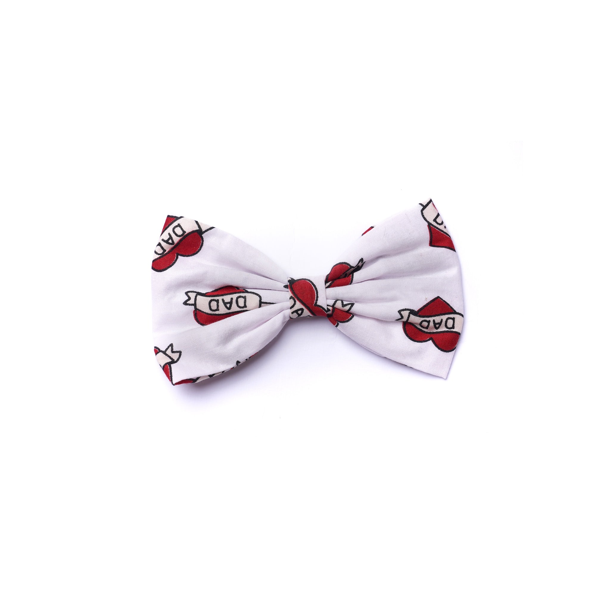 I Love Dad Dog & Cat Bow Ties - Slide On The Collar - Cotton - Washable