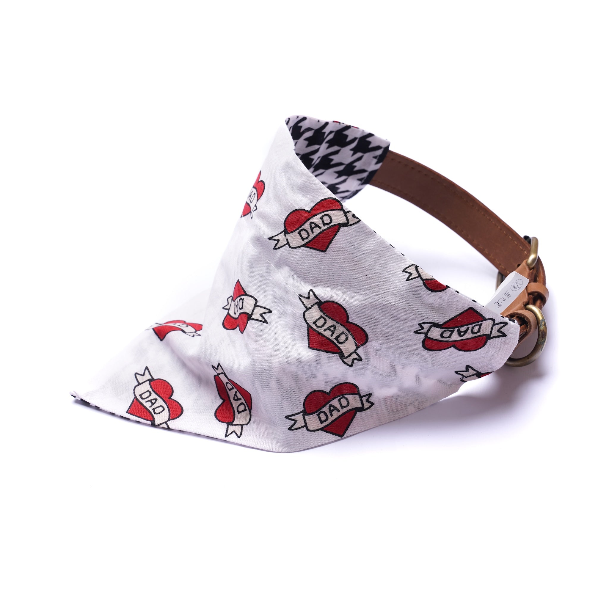 I Love Dad Reversible Dog & Cat Bandana - Slide On The Collar & Tie On - Cotton - Washable