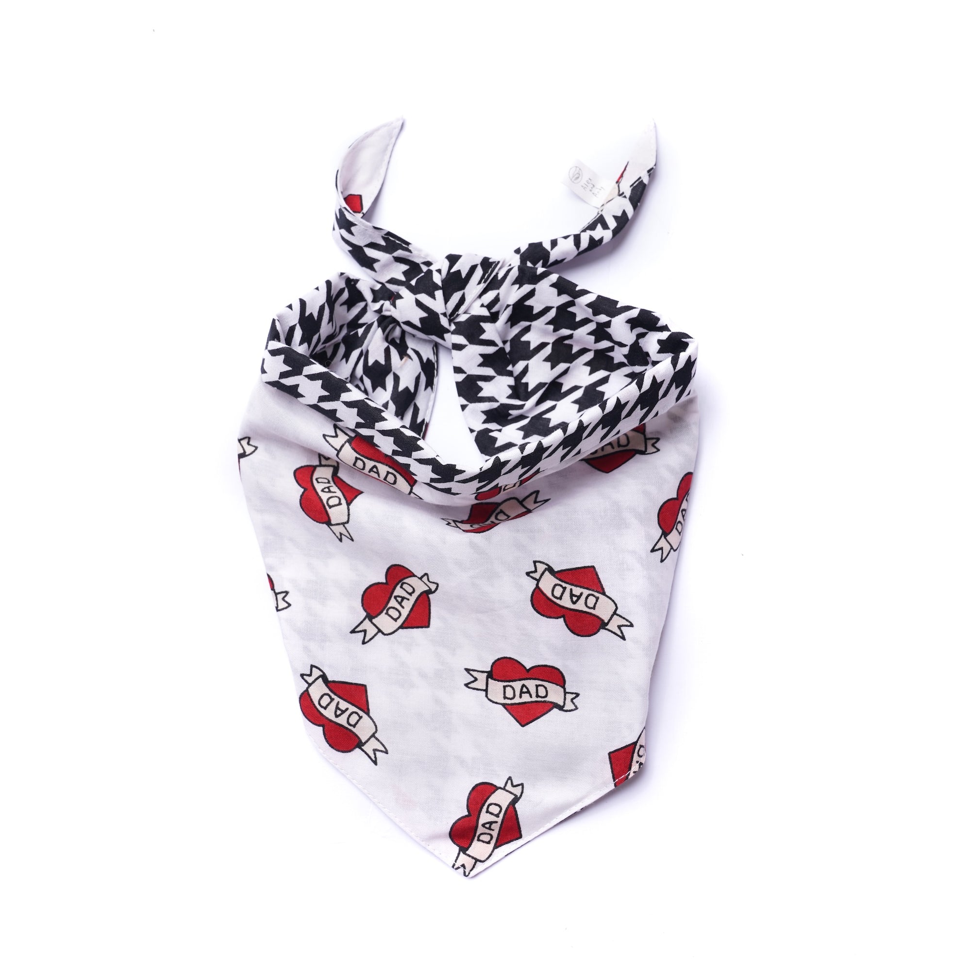 I Love Dad Reversible Dog & Cat Bandana - Slide On The Collar & Tie On - Cotton - Washable