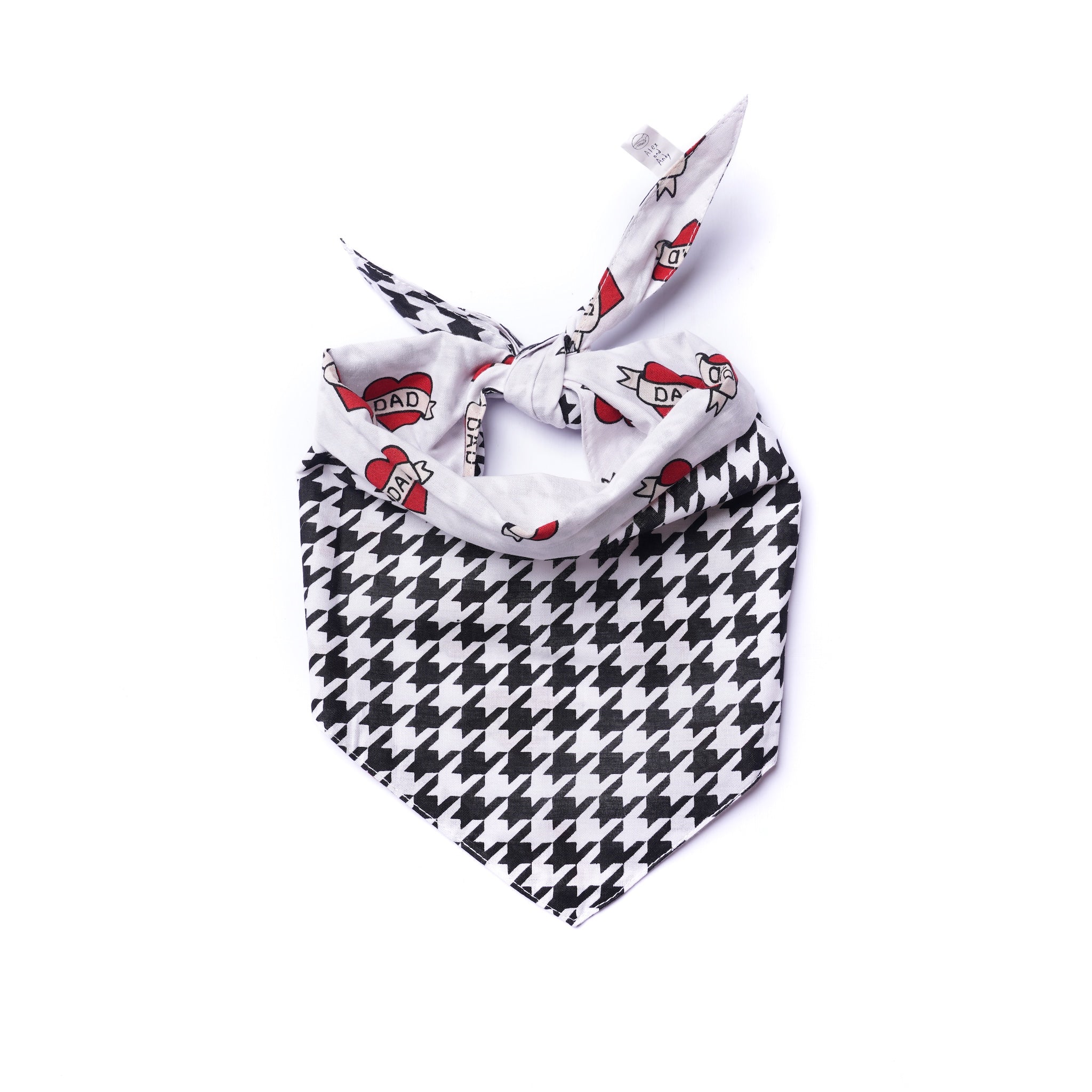 I Love Dad Reversible Dog & Cat Bandana - Slide On The Collar & Tie On - Cotton - Washable