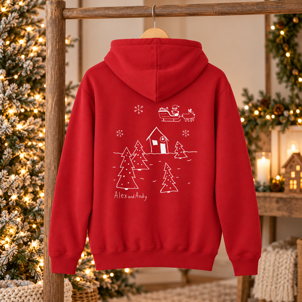 Christmas Hoodie Sweatshirt Drawn By Uncle Andy