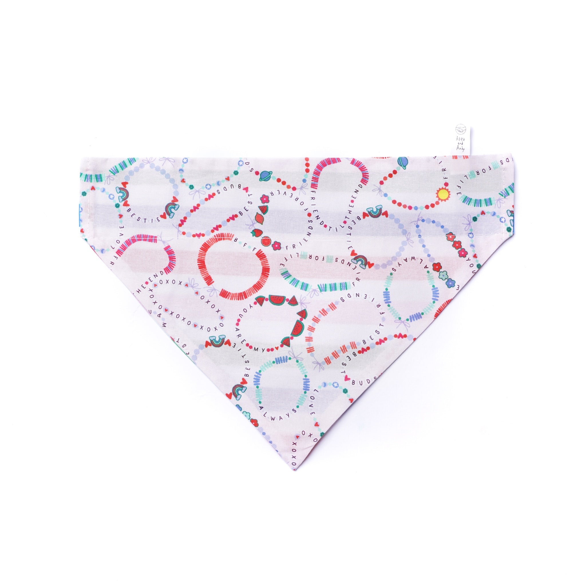 Friendship FURever Era Reversible Dog & Cat Bandanas - 100% Cotton - Slide On The Collar & Tie On - Washable