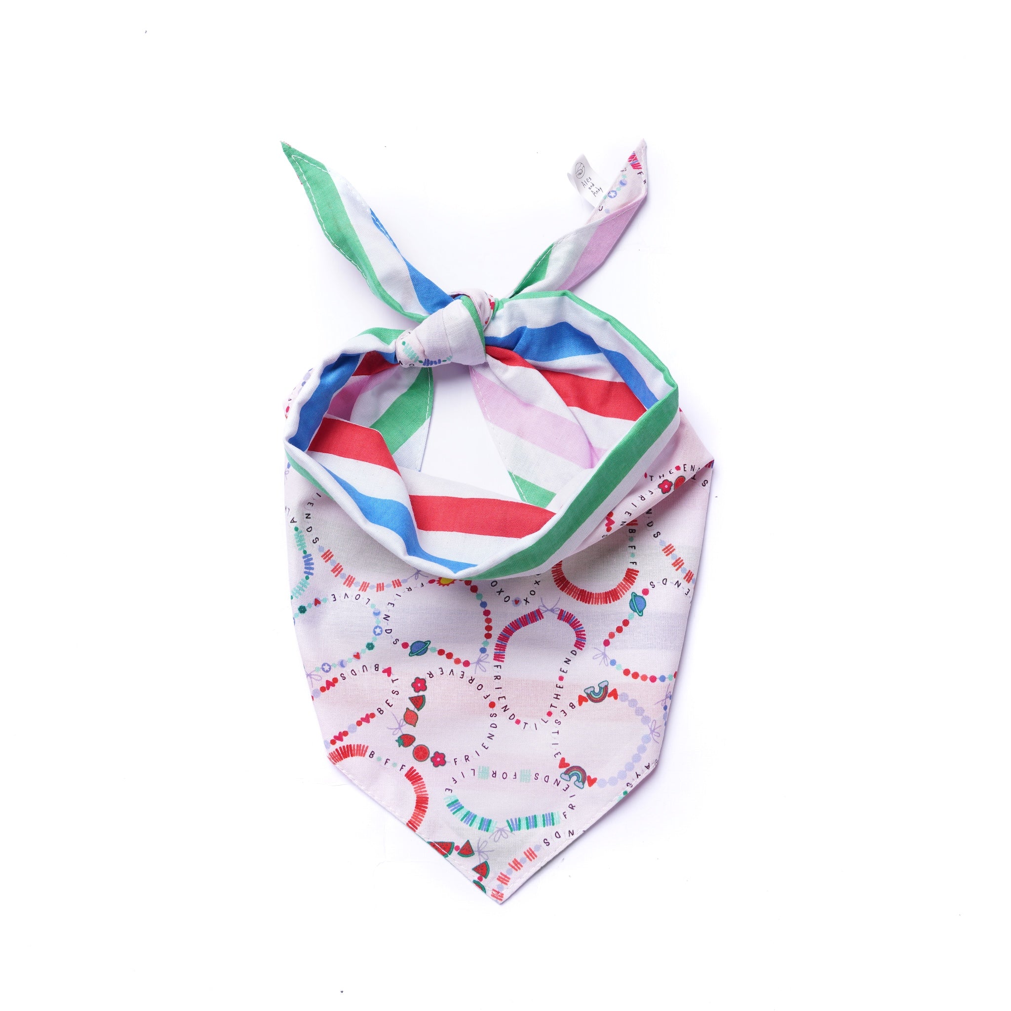 Friendship FURever Era Reversible Dog & Cat Bandanas - 100% Cotton - Slide On The Collar & Tie On - Washable