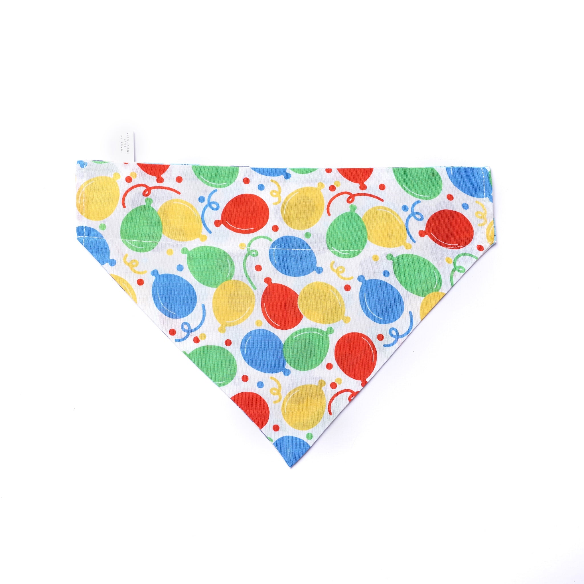 Happy Birthday Reversible Dog & Cat Bandanas - Slide On The Collar & Tie On - Cotton - Washable