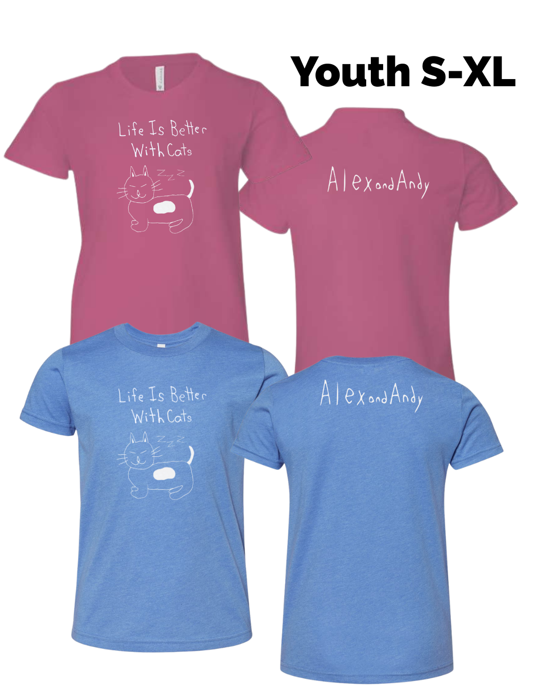 Youth Shirts Drawn By Uncle Andy - Small To XL - Made With Love