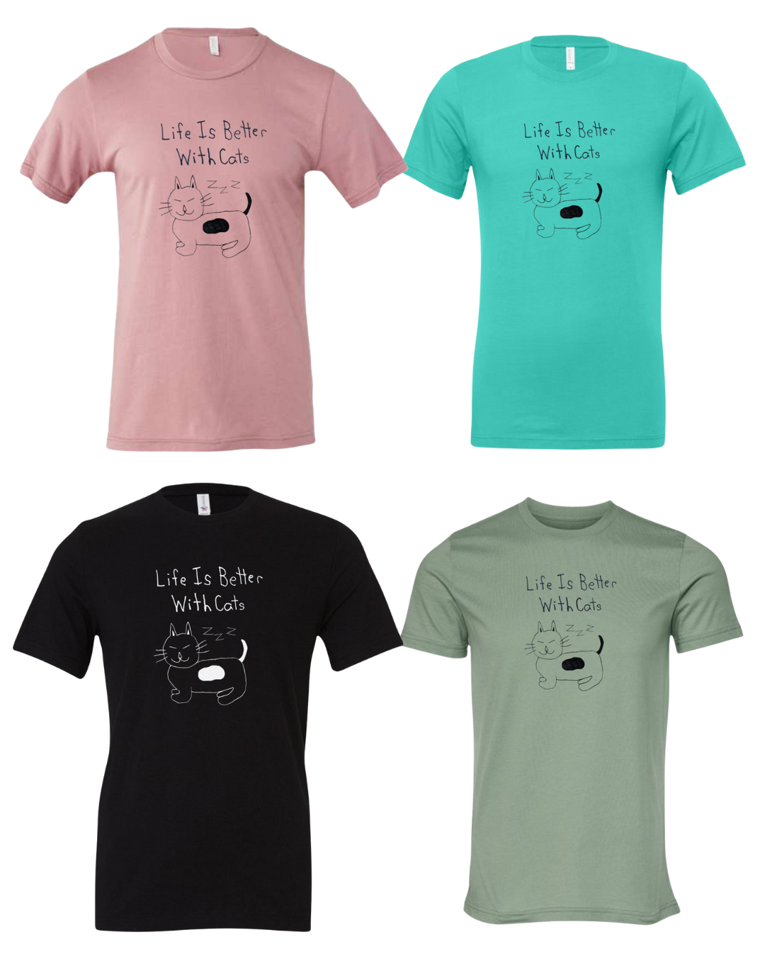 Life Is Better With Cats Shirt Drawn By Uncle Andy