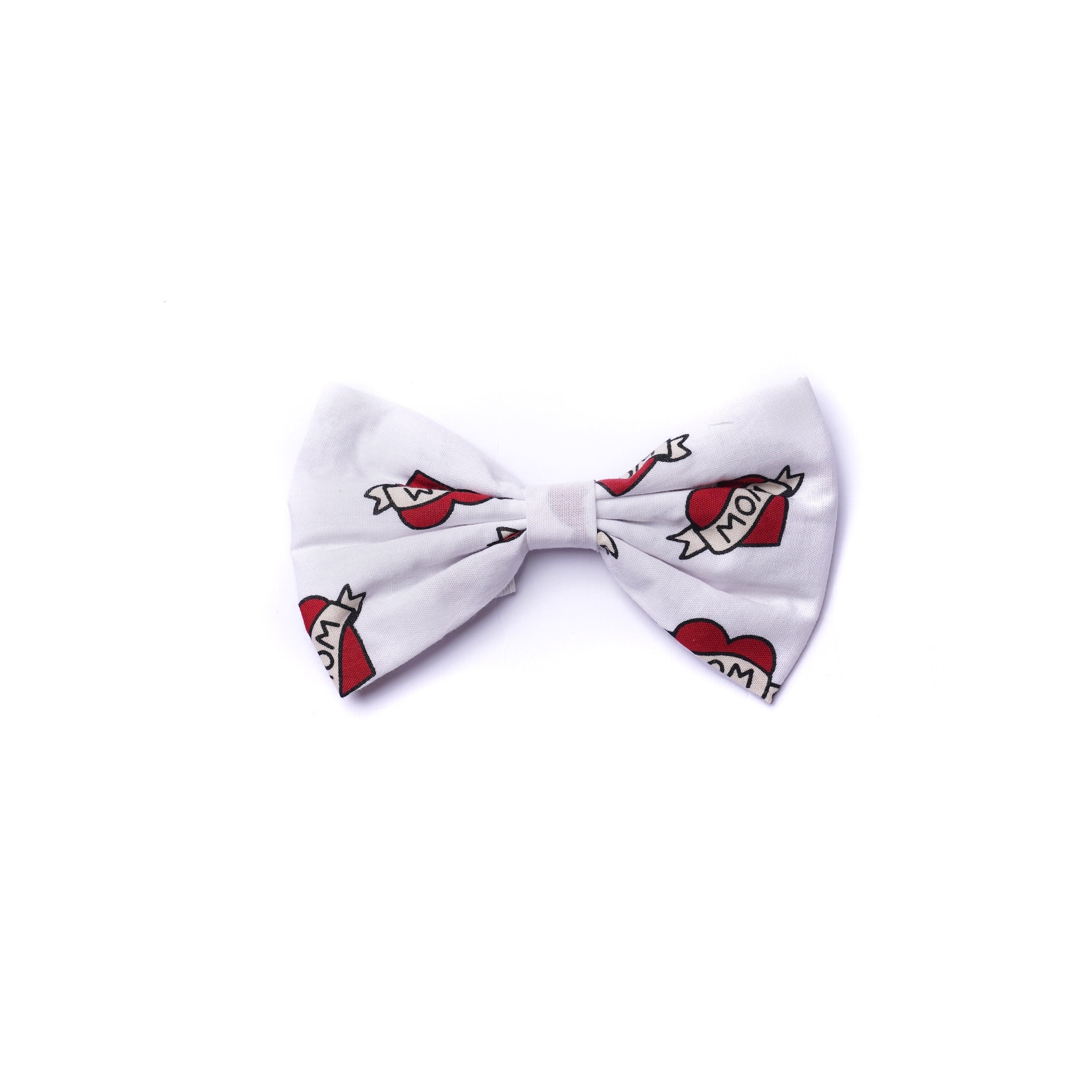 I Love Mom Dog & Cat Bow Ties - Slide On The Collar - Cotton - Washable