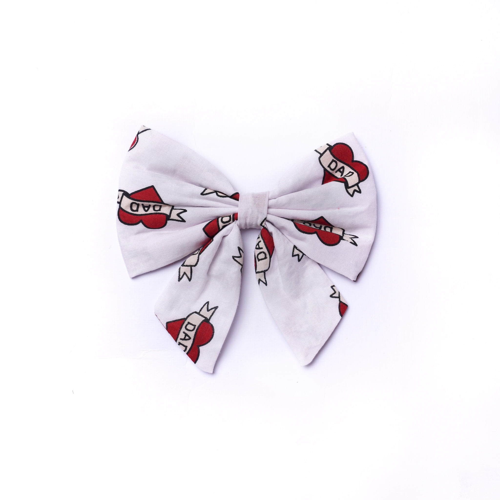 I Love Dad Dog & Cat Bow Ties - Slide On The Collar - Cotton - Washable